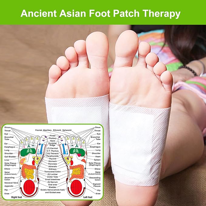 Deep Cleansing Foot Pads, TCMGreenCare Premium Foot Pads, Natural Bamboo & Mugwort Foot Patches: Relieve Fatigue, Reduce Stress, and Enhance Sleep 20 Packs